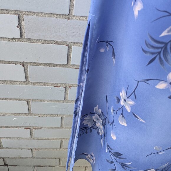 Vintage 1990's Carol Ann maxi summer blue flowery tropical  maxi dress XS to M - Picture 5 of 6